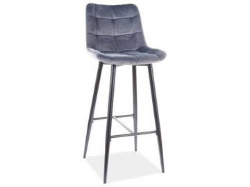 Hoker CHIC H-1 VELVET szary stołek barowy SIGNAL