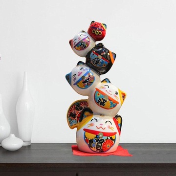 Фигурка китайской кошки, украшение для подарка, белое открытие