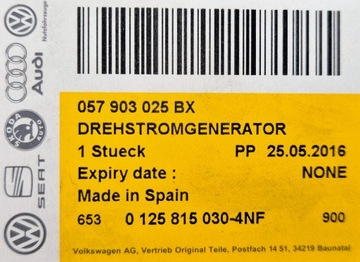 057903025B AUDI SQ7 SQ8 4.0TDI VW TOUAREG ALTERNÁTOR 250A