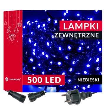 РОЖДЕСТВЕНСКИЕ ОГНИ 500LED НАРУЖНЫЕ СВЕТЫ ТОЛЩИНОЙ 31М ГОЛУБОЙ СИНИЙ СВЕТ