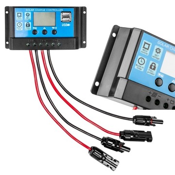 РЕГУЛЯТОР ЗАРЯДКИ NEO 12В 24В ЖК-ПАНЕЛЬ 10А