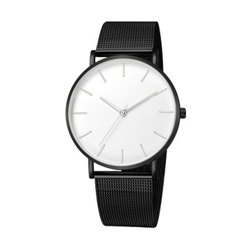 Men Watch Quartz Movement Simple Style Round Dial Stainless