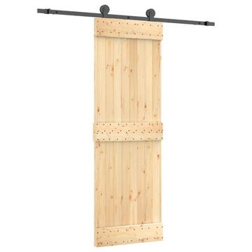 Drzwi przesuwne sosnowe 70x210 cm, czarne