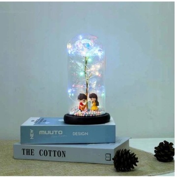 ETERNAL ROSE IN GLASS LED LIGHTS цветочная коробчатая роза