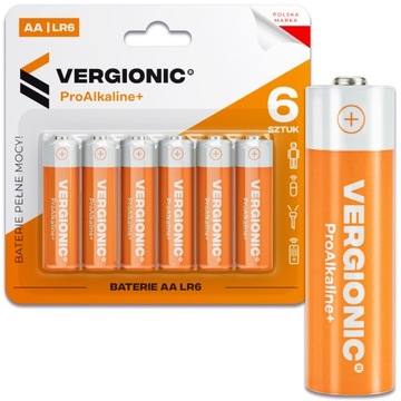 BATERIE ALKAICZNE 6 SZT R6 AA VERGIONIC