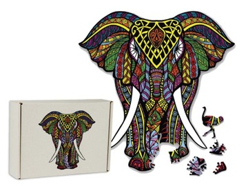 Puzzle Drewniane dla dorosłych Prezent Słoń XL