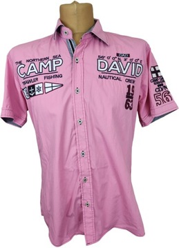 CAMP DAVID Koszula casualowa o kroju regular fit z bawełny - różowy M