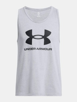 KOSZULKA MĘSKA UNDER ARMOUR BEZRĘKAWNIK SPORTOWY LETNIA BAWEŁNA 1382883-035