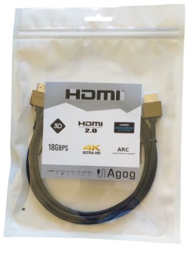 ВЫСОКОСКОРОСТНОЙ 4K UHD FHD ETHERNET ДУГОВЫЙ КАБЕЛЬ HDMI 2.0 МЕДНЫЙ ТОНКИЙ AGOG 5 м