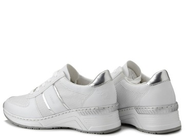 Buty damskie sneakersy skórzane białe sznurowane Rieker N4315-80 37