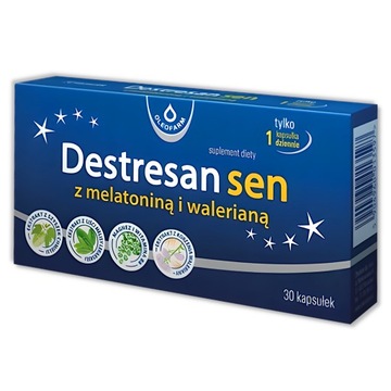 Destresan Sen z melatoniną i walerianą, melisa, chmiel, 30 kapsułek