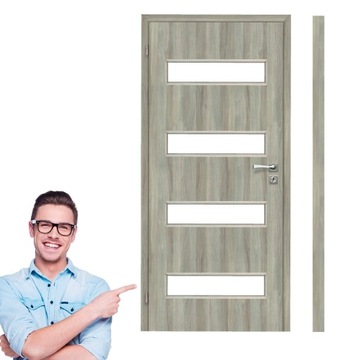 Drzwi Wewnętrzne Pokojowe Voster z Ościeżnicą Stałą 60cm Kolory