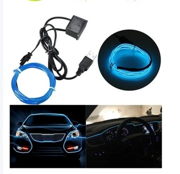 2M ŚWIATŁOWÓD EL WIRE LED TAŚMA PASEK AMBIENT USB
