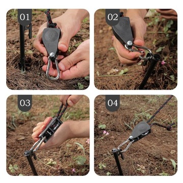 Универсальная походная палатка с веревочным блоком и вешалкой с карабином 2,3 м.