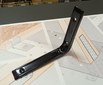 WSPORNIK KĄTOWNIK UCHWYT PODPÓRKA PÓŁKI POD PÓŁKĘ METALOWY CZARNY 150x125MM