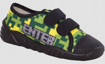 PANTOFLE KAPCIE NA RZEPY DZIECIĘCE ZETPOL CEZAR SKÓRZANA WKŁADKA R 33