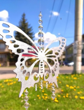 Ловец снов БАБОЧКА ХРУСТАЛЬНЫЕ БУСИНЫ УКРАШЕНИЕ ШАРА