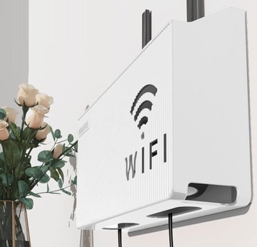 PÓŁKA NA ROUTER WIFI SWITCH BIAŁA UCHWYT ŚCIENNY