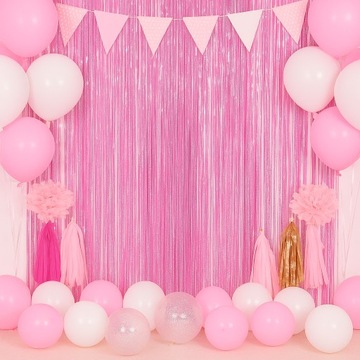 Kurtyna Dekoracyjna Zasłona Różowa holograficzna 200 cmx100 cm ścianka