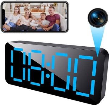 Mini Špionážní Kamera Skrytá Wifi Hodiny Full Hd Živý Náhled