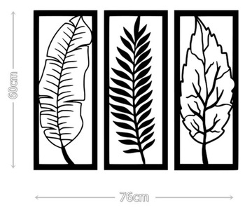 НАКЛЕЙКА НА стену TRIPTIQUE картина А46 листья 60х76