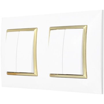 ДВА ДВОЙНЫХ ВЫКЛЮЧАТЕЛЯ СВЕТА В РАМКЕ