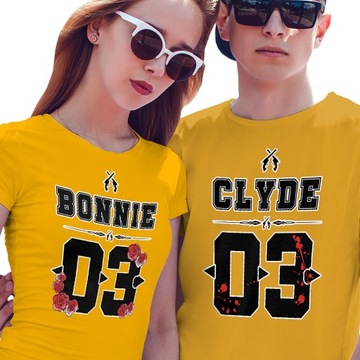 KOSZULKI KOSZULKA T-SHIRT DLA PAR BONNIE 03 CLYDE 03 JAKOŚĆ