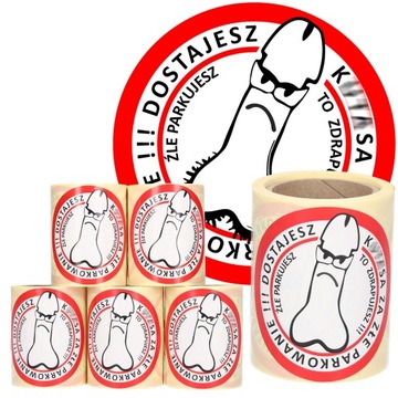 Заряженные наклейки на плохую уголовную парковку ku*как 7 см 100 шт.