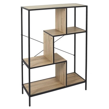Regał metalowy loft stojący mieszany półki mdf