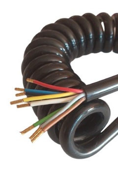 KABEL PRZEWÓD SPIRALNY 8-ŻYŁ 1,8 m 12V -24V 13 pin