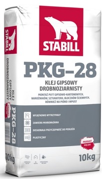 KLEJ GIPSOWY DROBNOZIARNISTY PKG-28 10KG STABILL