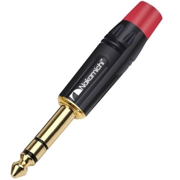 WTYK DUŻY JACK 6.3MM 3 POLA 3PIN STEREO OFC NAKAMICHI CZERWONY