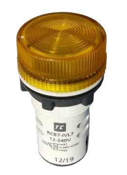 LAMPKA LED ŻÓŁTA UNIWER 12V 24V 48V 110V 230V 22MM