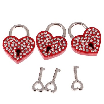 Набор из 3 замков для дорожной сумки Diamante Love