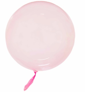 Transparentny balon XXL delikatny róż 40cm KULA