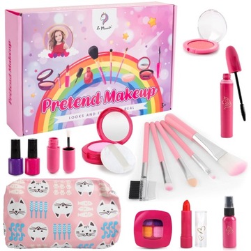 Kosmetyki dla Dziewczynek ATRAPY MakeUp Toaletka Zestaw do Makijażu w Kotki