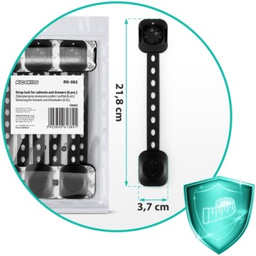 ЗАМОК ДЛЯ ЗАЩИТЫ ОТ ДЕТЕЙ ДЛЯ ШКАФОВ, ЯЩИКОВ, МЕБЕЛЬНЫХ ДВЕРЕЙ, 6 шт.