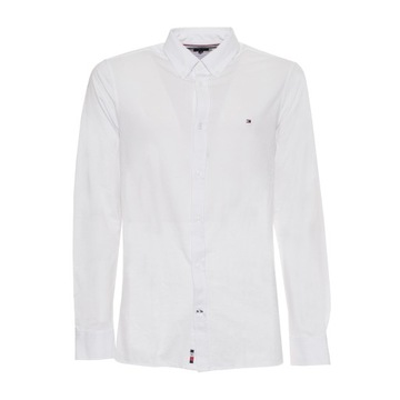 TOMMY HILFIGER KOSZULA DOBBY COTTON LEN REGULAR L