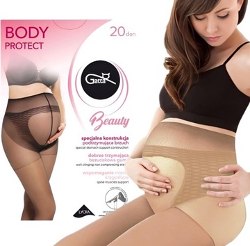 Rajstopy ciążowe Gatta Protect - 20 den BEIGE beżowe r.3-M