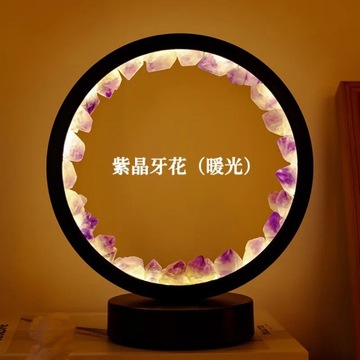 Natural Stone Crystal Table Lamp,Luxury Led Bed Side Reading Crysta~9399