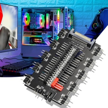 SATA 1 5V 3 pin ARGB Cable ASUS AURA SYNC RGB 10 Hub Splitter SAT Connecter
