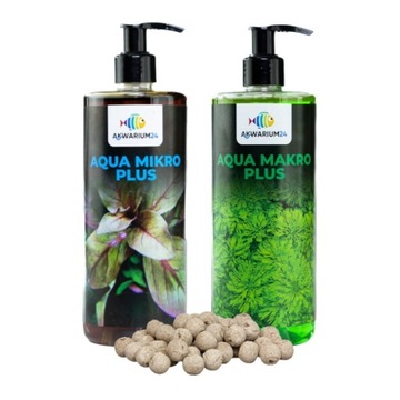 NAWOZY DO AKWARIUM MIKRO MAKRO 2x500ml + KULKI GT