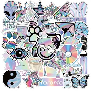 ВОДОНЕПРОНИЦАЕМЫЕ НАКЛЕЙКИ С ГРАДИЕНТАМИ РОЗОВЫЕ И СИНИЕ НАКЛЕЙКИ ДЛЯ НОУТБУКА 50 шт.