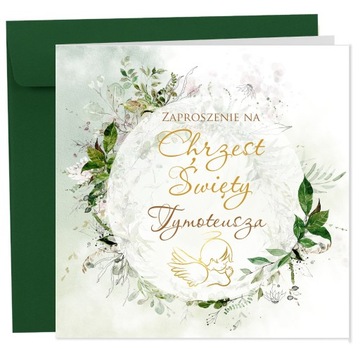 ZAPROSZENIA na chrzest PAPIER PERŁOWY IMIĘ 10 szt