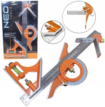 Kątomierz Kątownik wielofunkcyjny Liniał 30cm NEO