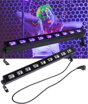 LISTWA LED BELKA ULTRAFIOLETOWA ŚWIATŁO UV DO WNĘTRZ RESTAURACJI KLUBU PUBU