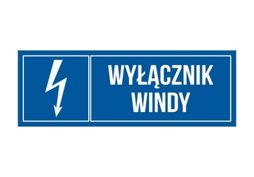Tabliczka Wyłącznik Windy 20x7 PCV 1mm