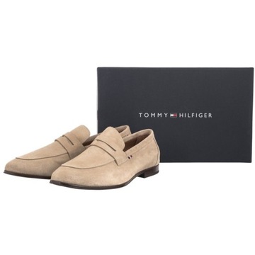 Buty Mokasyny Męskie Tommy Hilfiger Flexible Sde Loafer Beige Beżowe