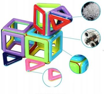 ZABAWKA KLOCKI MAGNETYCZNE MAGICAL MAGNET ZABAWKI PREZENT DLA DZIECI
