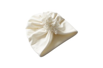 Czapka turban ecru kremowy zima polar ciepły 38-40 ok 1,5 -3,5 mc chrzest